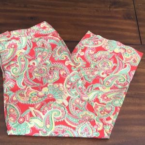 Coral paisley capris by Jones New York